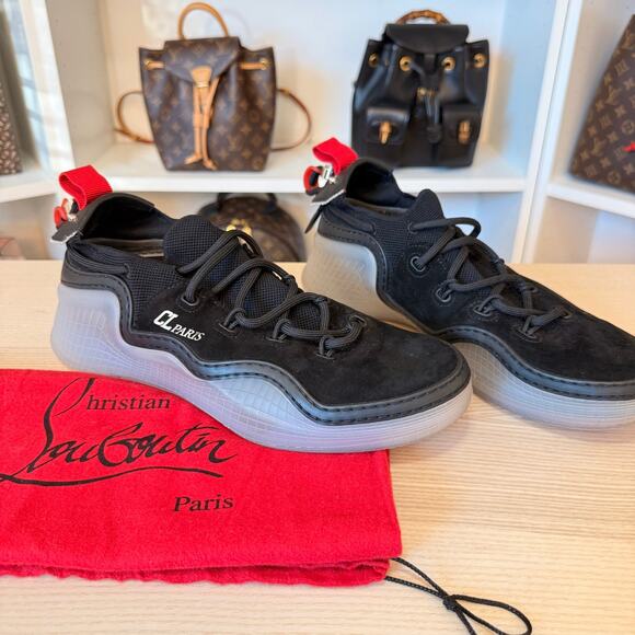 Christian Louboutin Arpoador Black Leather Drawstring Low Top Size 42.5/ Size 9 main image 12